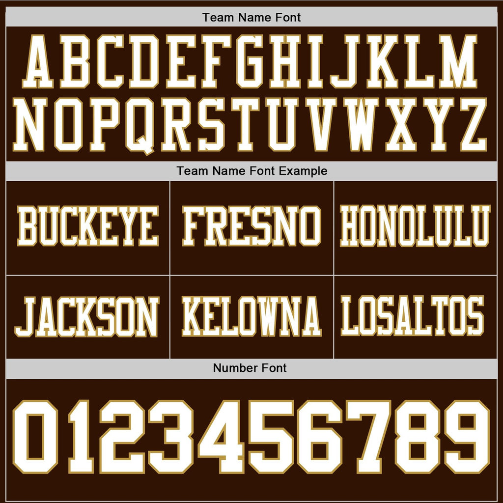 Custom Brown White-Old Gold Authentic Football Jersey photo 4