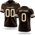 Custom Brown Cream Authentic Football Jersey