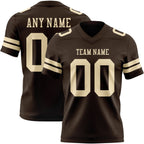 Custom Brown Cream Authentic Football Jersey photo 1