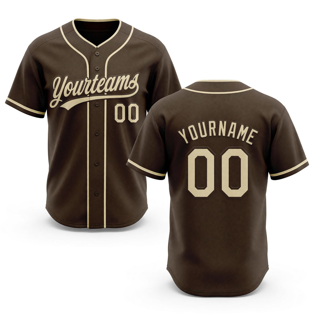 Custom Stitched Brown Cream-Brown Baseball Pullover Sweatshirt Hoodie
