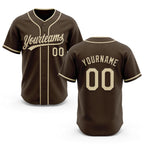 Custom Stitched Brown Cream-Brown Baseball Pullover Sweatshirt Hoodie