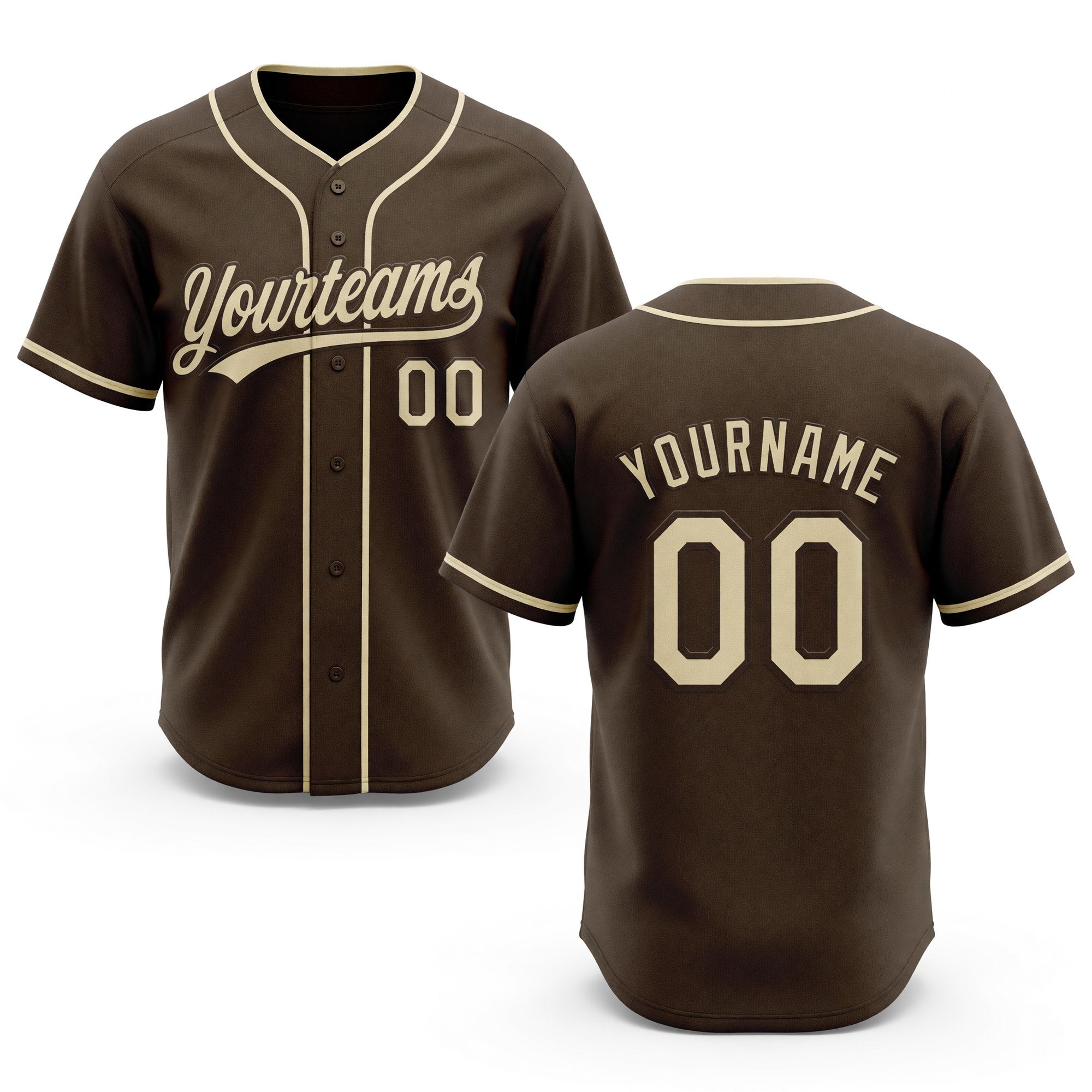 Custom Stitched Brown Cream-Brown Baseball Pullover Sweatshirt Hoodie