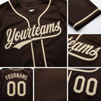 Custom Stitched Brown Cream-Brown Baseball Pullover Sweatshirt Hoodie detail