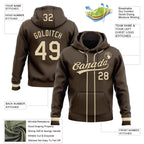 Custom Stitched Brown Cream-Brown Baseball Pullover Sweatshirt Hoodie photo 2
