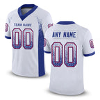 Custom White Royal-Red Drift Fashion Football Jersey