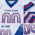 Custom White Royal-Red Drift Fashion Football Jersey detail