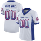 Custom White Royal-Red Drift Fashion Football Jersey photo 1