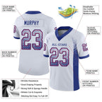 Custom White Royal-Red Drift Fashion Football Jersey photo 2