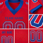 Custom Red Royal-White Drift Fashion Football Jersey detail