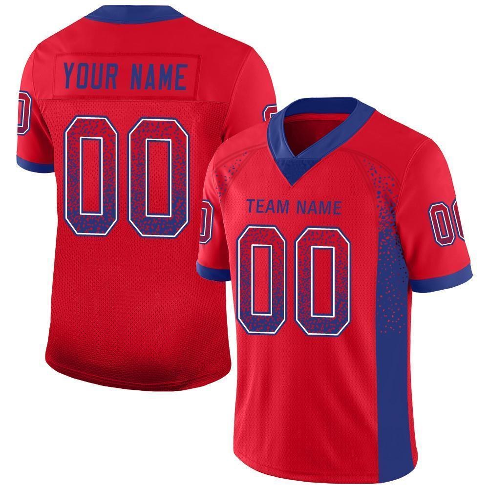 Custom Red Royal-White Drift Fashion Football Jersey photo 1