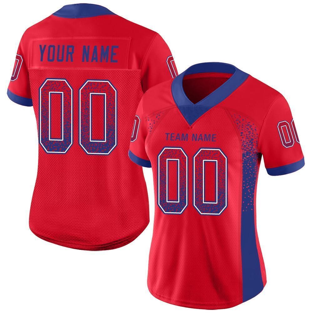 Custom Red Royal-White Drift Fashion Football Jersey photo 2