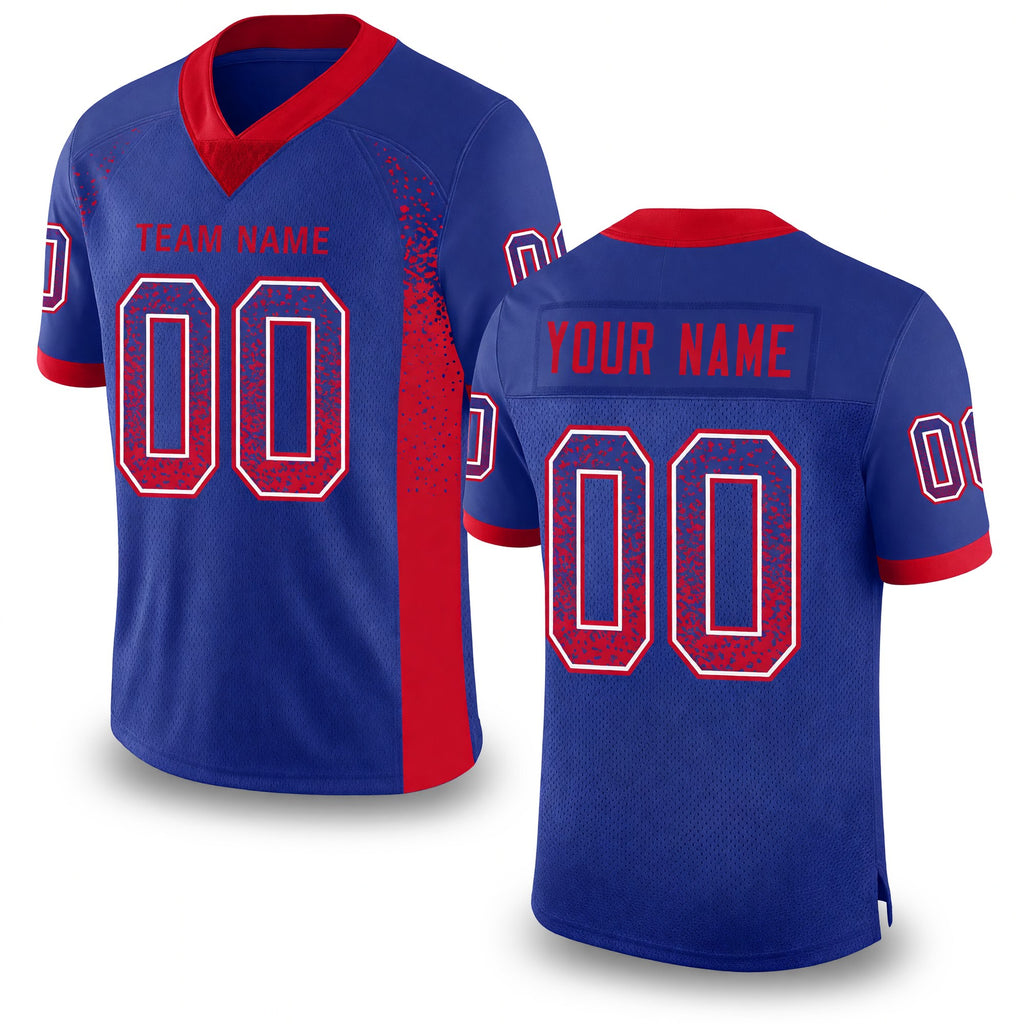 Custom Royal Red-White Drift Fashion Football Jersey