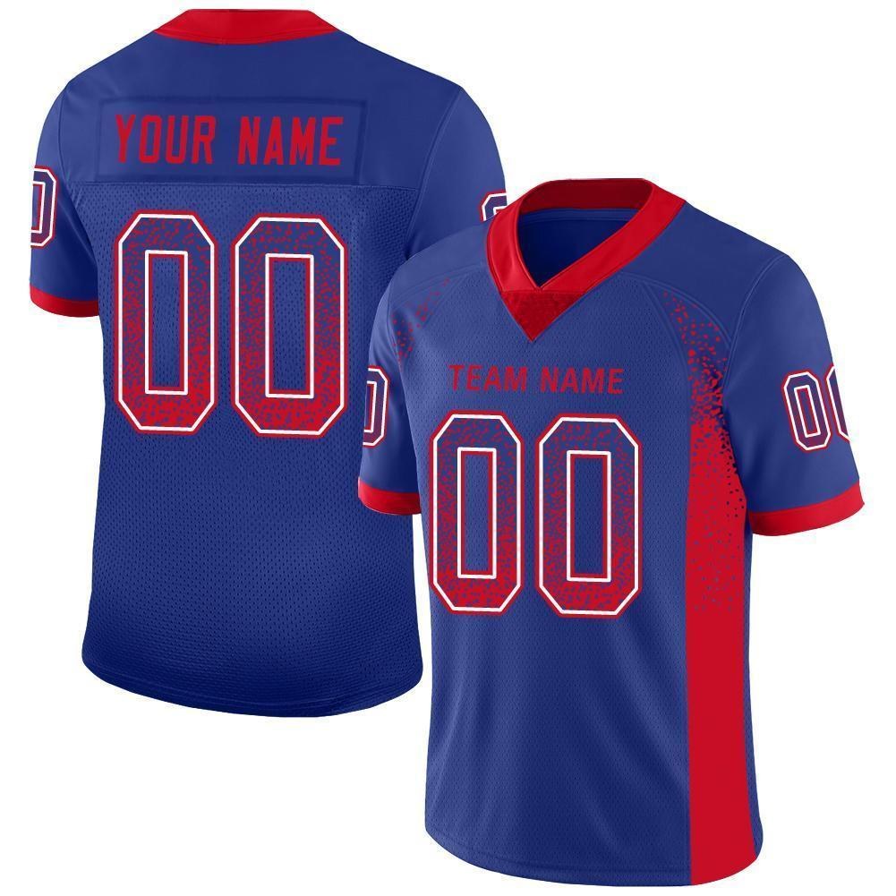 Custom Royal Red-White Drift Fashion Football Jersey photo 1