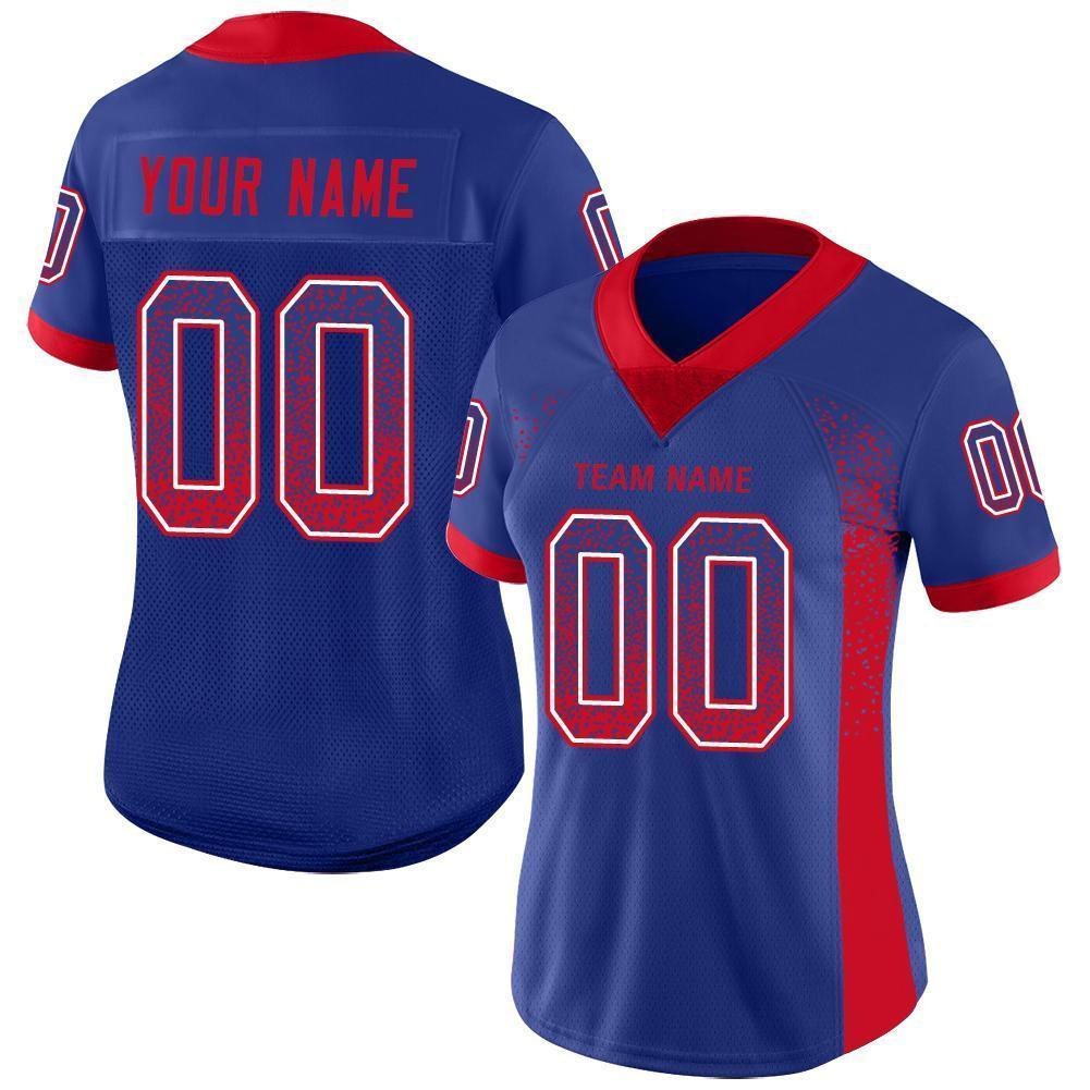 Custom Royal Red-White Drift Fashion Football Jersey photo 3
