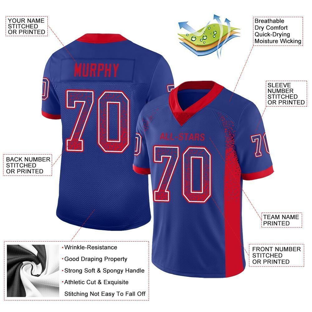 Custom Royal Red-White Drift Fashion Football Jersey photo 4