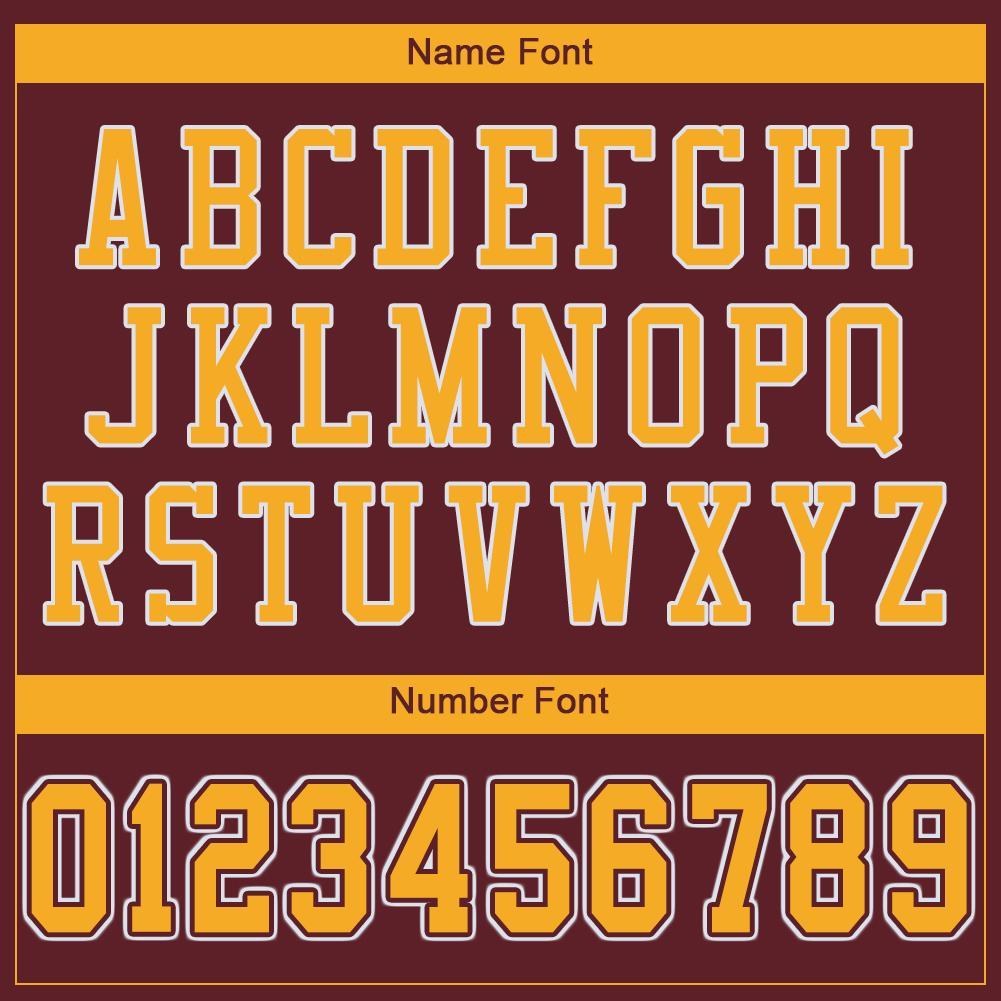 Custom Burgundy Gold-White Mesh Authentic Football Jersey photo 4