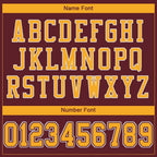 Custom Burgundy Gold-White Mesh Authentic Football Jersey photo 4