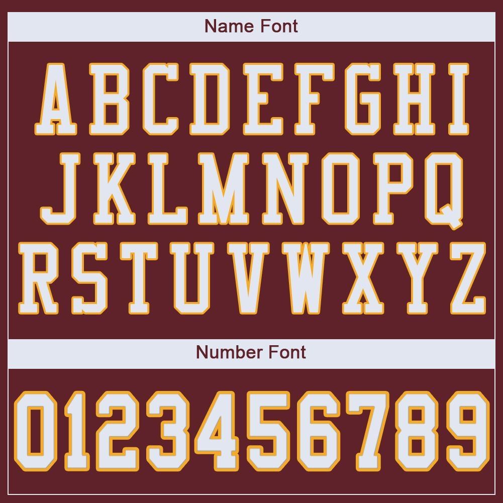 Custom Burgundy White-Gold Mesh Authentic Football Jersey photo 5