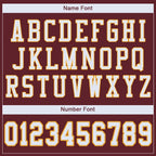 Custom Burgundy White-Gold Mesh Authentic Football Jersey photo 5