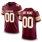 Custom Burgundy White-Old Gold Mesh Authentic Football Jersey