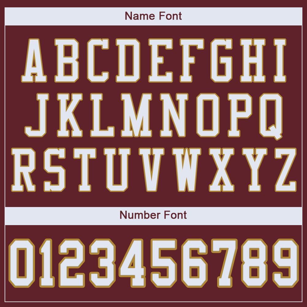 Custom Burgundy White-Old Gold Mesh Authentic Football Jersey photo 4