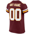 Custom Burgundy White-Gold Mesh Authentic Football Jersey photo 3