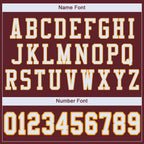 Custom Burgundy White-Gold Mesh Authentic Football Jersey photo 4