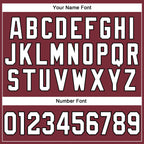 Custom Burgundy White-Black Mesh Authentic Throwback Football Jersey photo 6