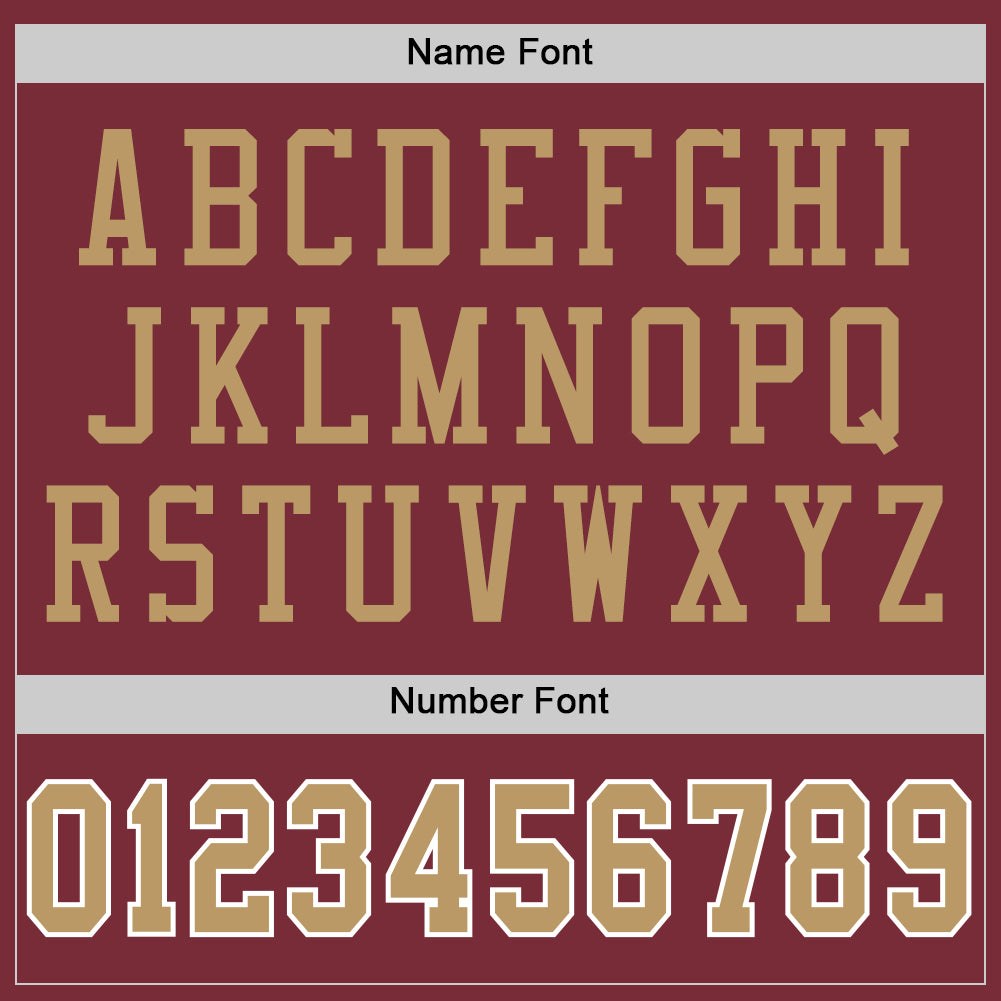 Custom Burgundy Old Gold-White Mesh Authentic Throwback Football Jersey photo 4