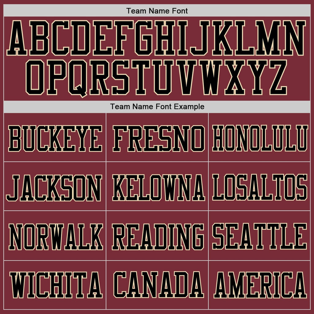 Custom Burgundy Black-Cream Mesh Authentic Football Jersey photo 2