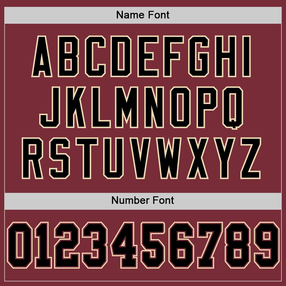 Custom Burgundy Black-Cream Mesh Authentic Football Jersey photo 3