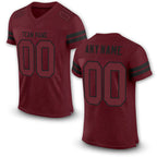 Custom Burgundy Burgundy-Black Mesh Authentic Football Jersey