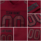 Custom Burgundy Burgundy-Black Mesh Authentic Football Jersey detail