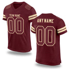 Custom Burgundy Burgundy-Cream Mesh Authentic Football Jersey