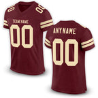 Custom Burgundy Cream Mesh Authentic Football Jersey