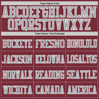 Custom Burgundy Gray-White Mesh Authentic Football Jersey photo 2