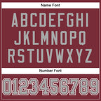 Custom Burgundy Gray-White Mesh Authentic Football Jersey photo 3