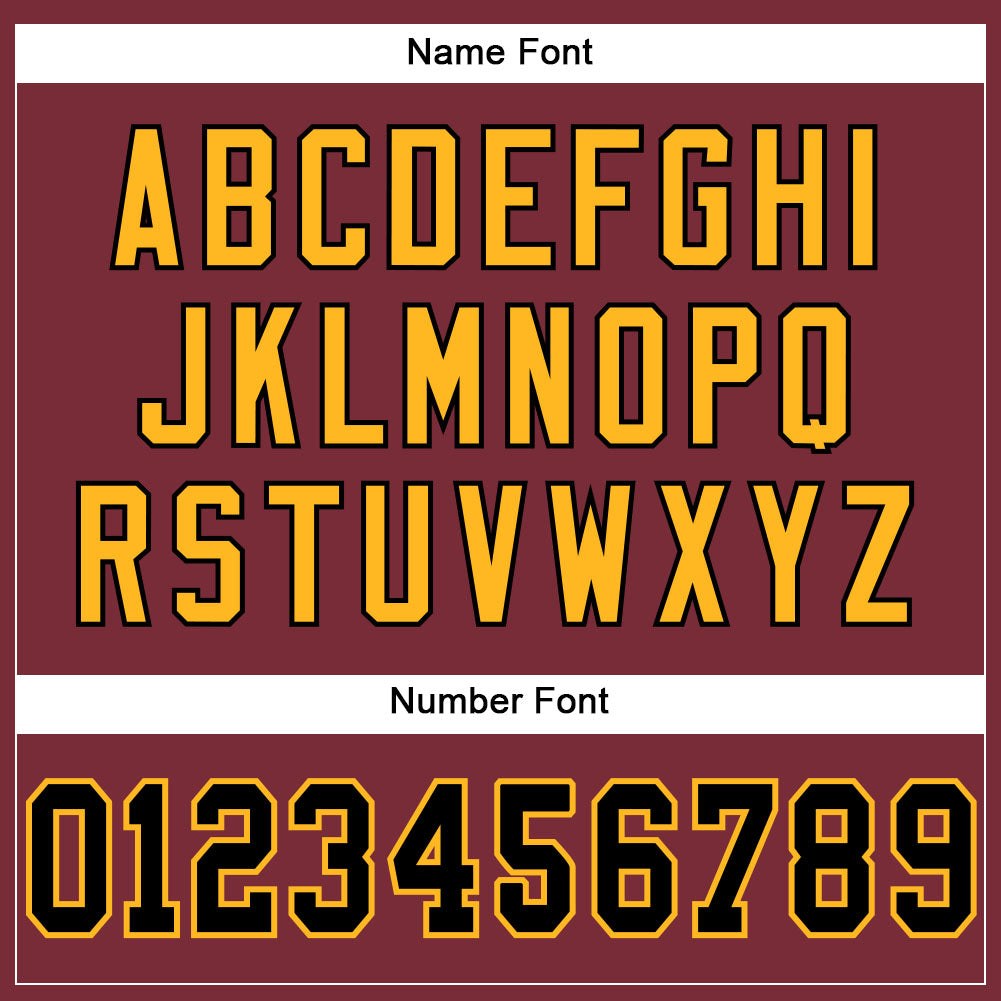Custom Burgundy Black-Gold Mesh Authentic Football Jersey photo 3