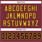 Custom Burgundy Black-Gold Mesh Authentic Football Jersey photo 3