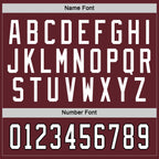 Custom Burgundy White-Black Hockey Jersey photo 2