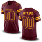 Custom Burgundy Burgundy-Gold Mesh Authentic Football Jersey