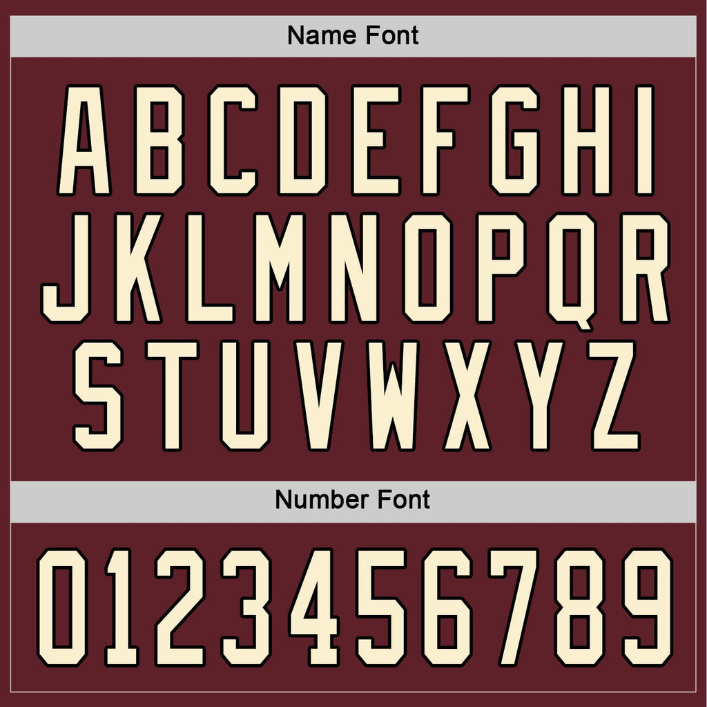 Custom Burgundy Cream-Black Hockey Jersey photo 2
