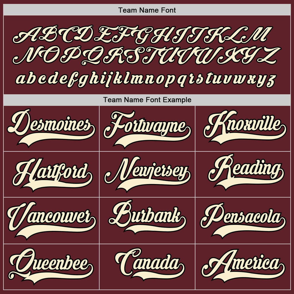 Custom Burgundy Cream-Black Hockey Jersey photo 3