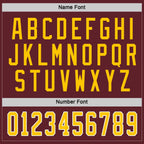 Custom Burgundy Gold-White Hockey Jersey photo 2