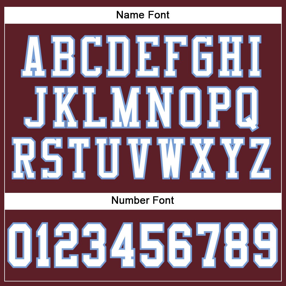 Custom Burgundy White-Light Blue Mesh Authentic Football Jersey photo 3