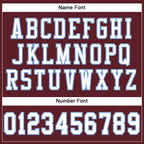 Custom Burgundy White-Light Blue Mesh Authentic Football Jersey photo 3
