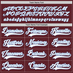 Custom Burgundy White-Light Blue Hockey Jersey photo 3