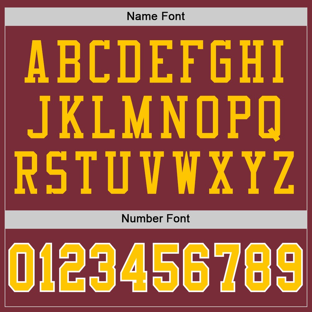 Custom Burgundy Gold-White Mesh Authentic Throwback Football Jersey photo 3