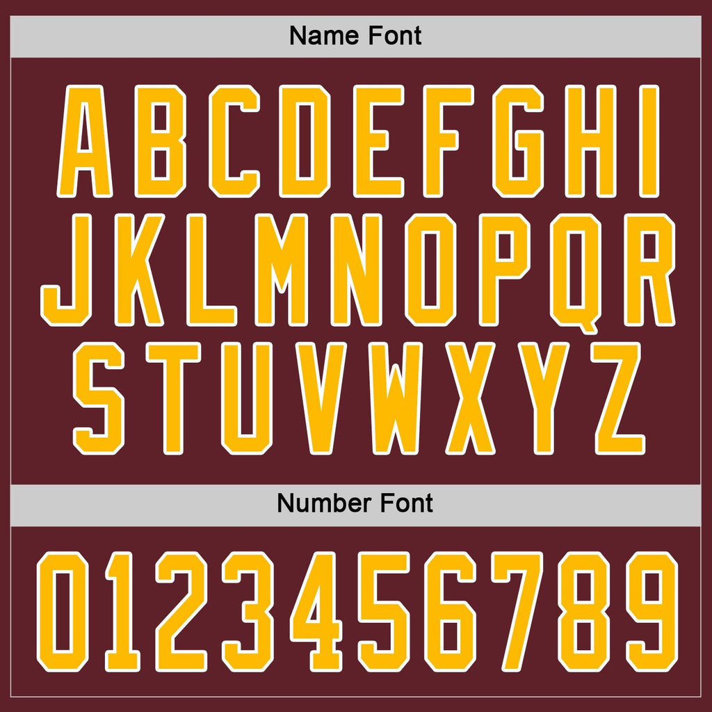 Custom Burgundy Gold-White Hockey Jersey photo 3