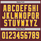 Custom Burgundy Gold-White Hockey Jersey photo 3